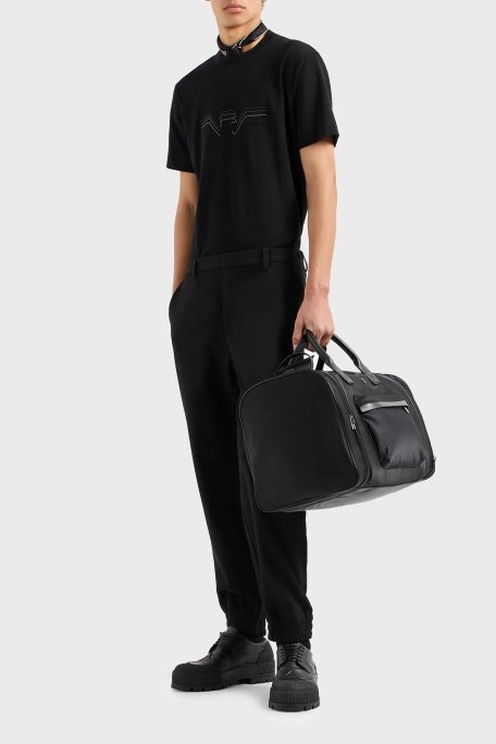 Emporio Armani Pamuklu Regular Fit Bisiklet Yaka Erkek T Shirt 3D1T89 1JWZZ 0999 SİYAH - Emporio Armani (1)