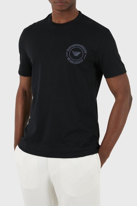 Emporio Armani Pamuklu Regular Fit Bisiklet Yaka Erkek T Shirt 3D1TG8 1JOCZ 0051 SİYAH - Emporio Armani