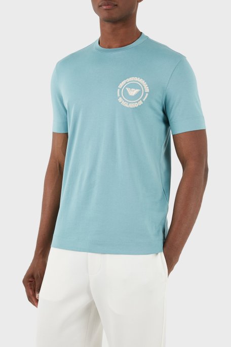 Emporio Armani Pamuklu Regular Fit Bisiklet Yaka Erkek T Shirt 3D1TG8 1JOCZ 0752 SU YEŞİLİ - Emporio Armani