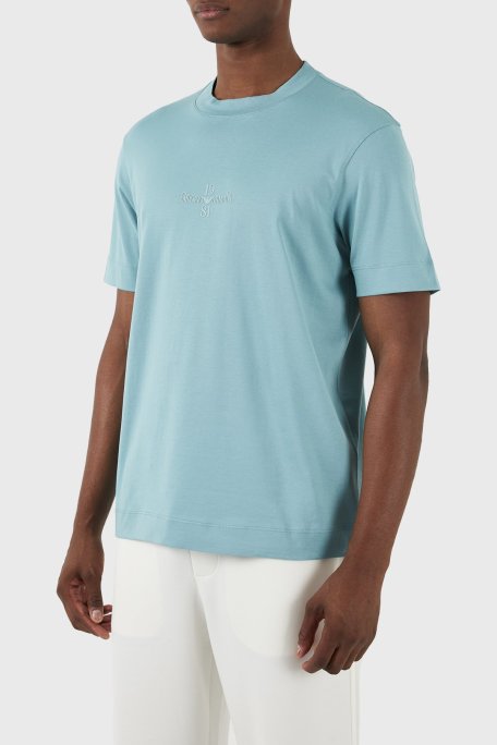 Emporio Armani Pamuklu Regular Fit Bisiklet Yaka Erkek T Shirt 3D1TH3 1JOCZ 0749 TURKUAZ - Emporio Armani