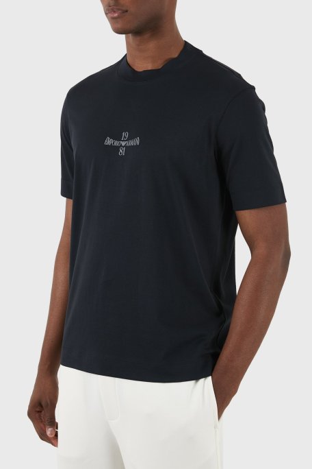 Emporio Armani Pamuklu Regular Fit Bisiklet Yaka Erkek T Shirt 3D1TH3 1JOCZ 09Q8 LACİVERT - Emporio Armani