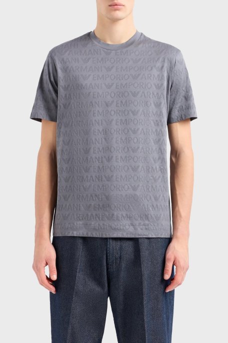 Emporio Armani Pamuklu Regular Fit Bisiklet Yaka Erkek T Shirt 3D1TH5 1JORZ 0639 ANTRASİT - Emporio Armani