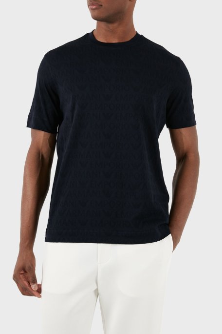 Emporio Armani Pamuklu Regular Fit Bisiklet Yaka Erkek T Shirt 3D1TH5 1JORZ 0920 LACİVERT - Emporio Armani