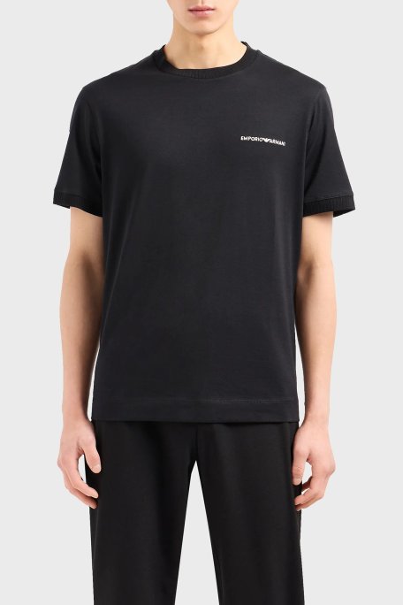 Emporio Armani Pamuklu Regular Fit Bisiklet Yaka Erkek T Shirt 3D1TN3 1JOCZ 0033 SİYAH - Emporio Armani