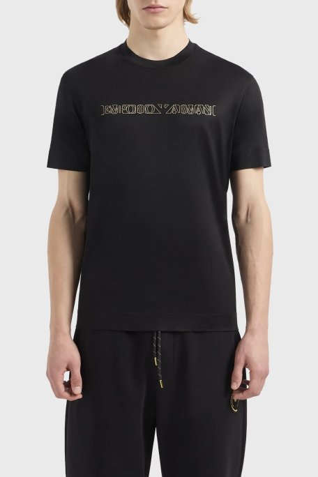 Emporio Armani Pamuklu Regular Fit Bisiklet Yaka Erkek T Shirt 3D1TP4 1JUVZ 0999 SİYAH - Emporio Armani