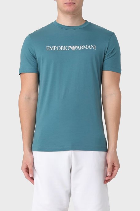 Emporio Armani Pamuklu Regular Fit Bisiklet Yaka Erkek T Shirt 8N1TN5 1JPZZ 07A2 PETROL - Emporio Armani