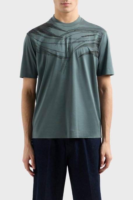 Emporio Armani Pamuklu Regular Fit Bisiklet Yaka Erkek T Shirt EM001023 AF13747 M9056 MİNT - Emporio Armani