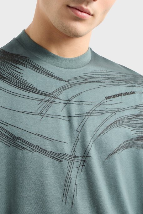 Emporio Armani Pamuklu Regular Fit Bisiklet Yaka Erkek T Shirt EM001023 AF13747 M9056 MİNT - Emporio Armani (1)