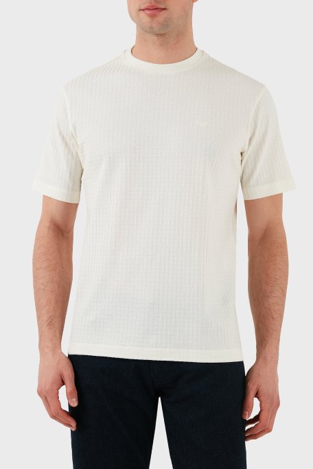 Emporio Armani Pamuklu Regular Fit Bisiklet Yaka Erkek T Shirt EM001728 AF14874 F1053 EKRU - Emporio Armani