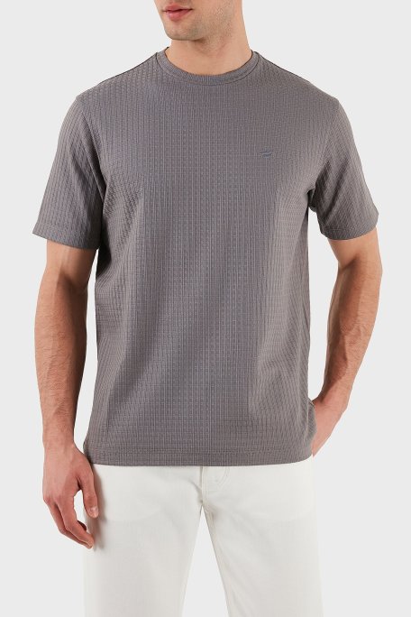 Emporio Armani Pamuklu Regular Fit Bisiklet Yaka Erkek T Shirt EM001728 AF14874 F8040 GRİ - Emporio Armani