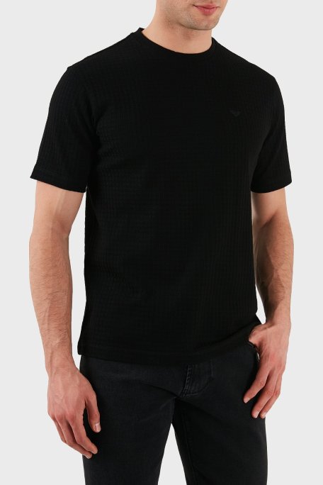 Emporio Armani Pamuklu Regular Fit Bisiklet Yaka Erkek T Shirt EM001728 AF14874 FC006 SİYAH - Emporio Armani