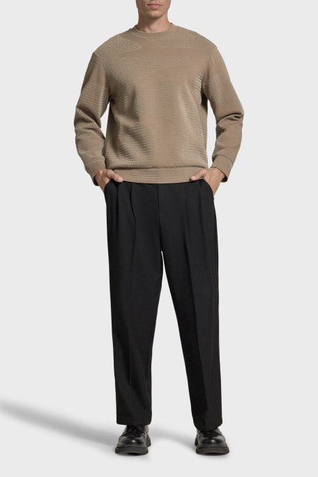 Emporio Armani Pamuklu Regular Fit Bisiklet Yaka Tamamı Logolu Erkek Sweat EM002900 AF10013 F6130 KAHVE - Emporio Armani (1)