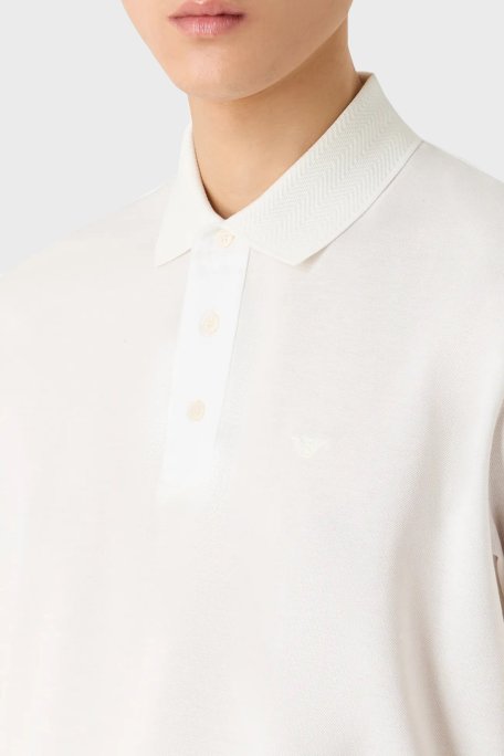 Emporio Armani Pamuklu Regular Fit Düğmeli Erkek Polo Yaka T Shirt 3D1FF2 1JTKZ 0101 BEYAZ - Emporio Armani (1)