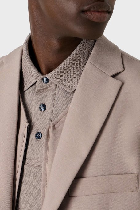 Emporio Armani Pamuklu Regular Fit Düğmeli Erkek Polo Yaka T Shirt 3D1FF2 1JTKZ 01M5 BEJ - Emporio Armani (1)