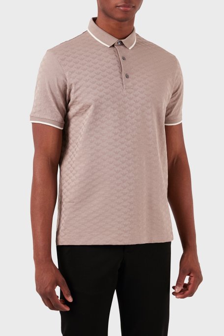 Emporio Armani Pamuklu Regular Fit Düğmeli Erkek Polo Yaka T Shirt 8N1FP0 1JHWZ 0650 BEJ - Emporio Armani