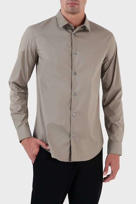 Emporio Armani Pamuklu Regular Fit Erkek Gömlek 8N1C09 1NI9Z 0643 GRİ - Emporio Armani (1)