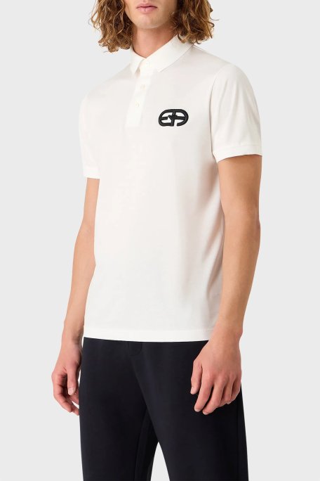 Emporio Armani Pamuklu Regular Fit Erkek Polo Yaka T Shirt 8N1FB6 1JUVZ 0101 BEYAZ - Emporio Armani