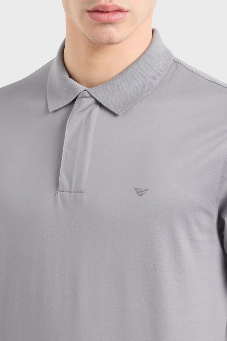 Emporio Armani Pamuklu Regular Fit Erkek Polo Yaka T Shirt EM000080 AF10094 U8060 GRİ - Emporio Armani (1)
