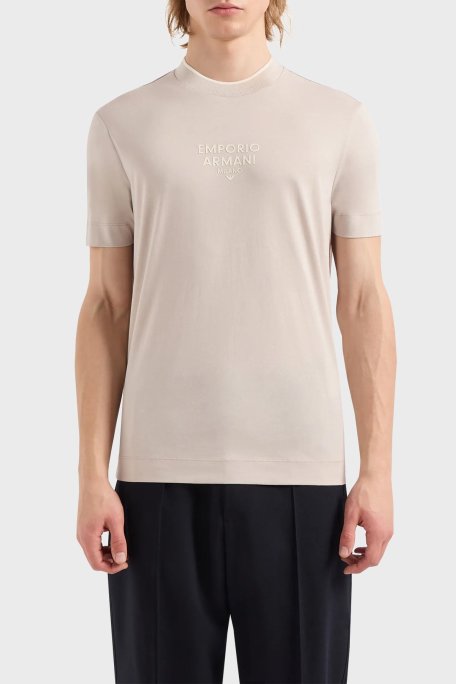 Emporio Armani Pamuklu Regular Fit Erkek T Shirt 3D1T73 1JPZZ 06H6 BEJ - Emporio Armani