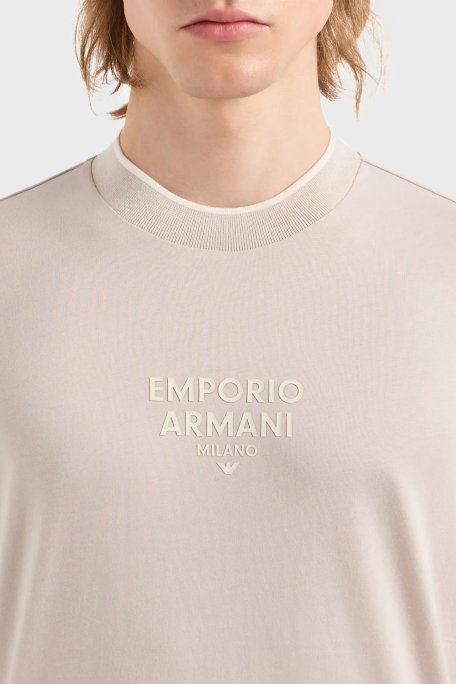 Emporio Armani Pamuklu Regular Fit Erkek T Shirt 3D1T73 1JPZZ 06H6 BEJ - Emporio Armani (1)