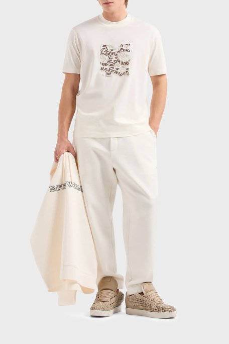 Emporio Armani Pamuklu Regular Fit Erkek T Shirt 3D1TG3 1JPZZ 01A2 EKRU - Emporio Armani (1)