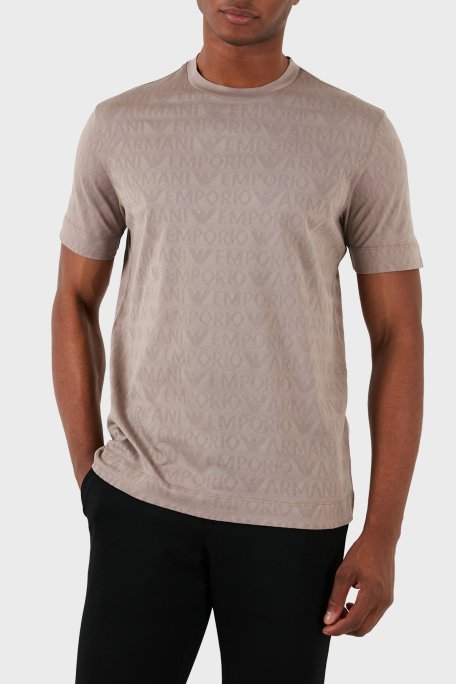 Emporio Armani Pamuklu Regular Fit Erkek T Shirt 3D1TH5 1JORZ 0650 BEJ - Emporio Armani