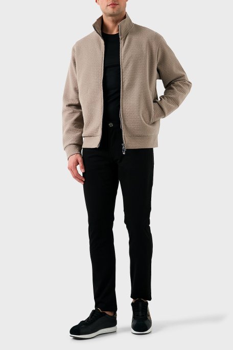 Emporio Armani Pamuklu Regular Fit Fermuarlı Tamamı Logolu Erkek Sweat EM001697 AF10013 F6063 BEJ - Emporio Armani (1)