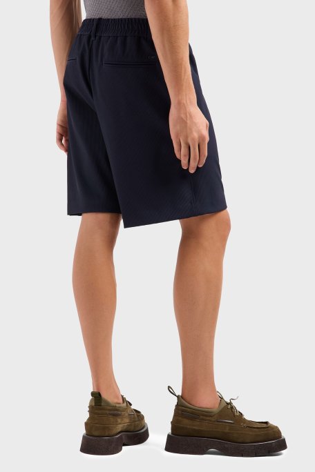 Emporio Armani Pamuklu Regular Fit Fitilli Bermuda Erkek Short EM001507 AF14076 UB118 LACİVERT - Emporio Armani (1)