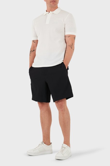 Emporio Armani Pamuklu Regular Fit Fitilli Bermuda Erkek Short EM001507 AF14076 UC001 SİYAH - Emporio Armani