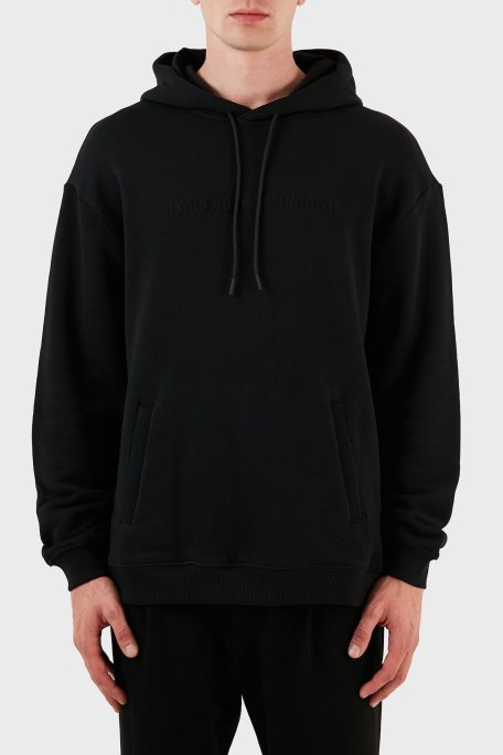 Emporio Armani Pamuklu Regular Fit Kapüşonlu Erkek Sweat 6R1M7U 1J7DZ 0999 SİYAH - Emporio Armani