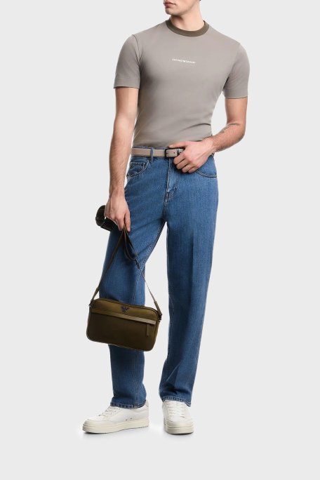 Emporio Armani Pamuklu Regular Fit Logo Baskılı Bisiklet Yaka Erkek T Shirt EM005257 AF13715 U8049 AÇIK HAKİ - Emporio Armani (1)