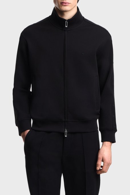 Emporio Armani Pamuklu Regular Fit Logo Detaylı Dik Yaka Erkek Sweat EM005222 AF10013 UC001 SİYAH - Emporio Armani