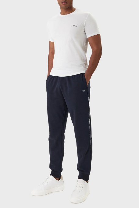 Emporio Armani Pamuklu Regular Fit Logo Detaylı Erkek Pantolon EM000500 AF18887 UB102 LACİVERT - Emporio Armani (1)