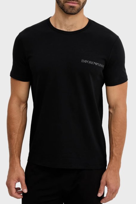 Emporio Armani Pamuklu Regular Fit Logolu 2 Pack Erkek T Shirt EM000391 AF16115 MC005 SİYAH - Emporio Armani (1)