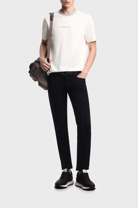 Emporio Armani Pamuklu Regular Fit Logolu Bisiklet Yaka Erkek T Shirt EM005257 AF13715 U1055 BEYAZ - Emporio Armani (1)