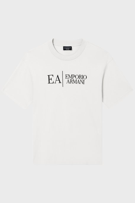 Emporio Armani Pamuklu Regular Fit Logolu Bisiklet Yaka Erkek T Shirt EM005551 AF25183 F0038 BEYAZ - Emporio Armani