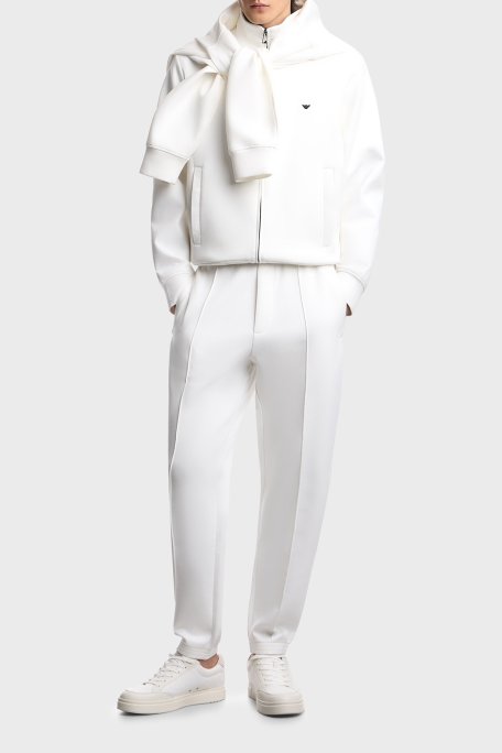 Emporio Armani Pamuklu Regular Fit Logolu Dik Yaka Fermuarlı Erkek Sweat EM004536 AF10013 U0003 BEYAZ - Emporio Armani (1)