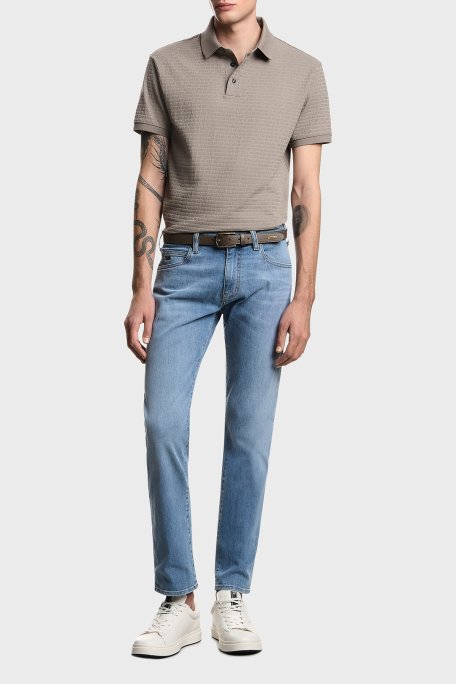 Emporio Armani Pamuklu Regular Fit Logolu Düğmeli Erkek Polo EM004595 AF10762 F8219 GRİ - Emporio Armani (1)