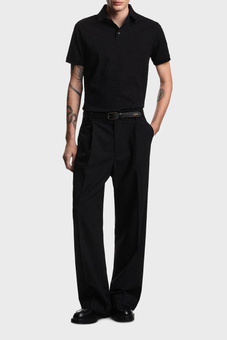 Emporio Armani Pamuklu Regular Fit Logolu Düğmeli Erkek Polo EM004595 AF10762 FC293 SİYAH - Emporio Armani (1)