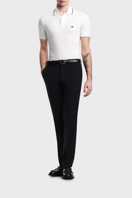 Emporio Armani Pamuklu Regular Fit Logolu Düğmeli Erkek Polo EM004606 AF23090 U0003 BEYAZ - Emporio Armani (1)