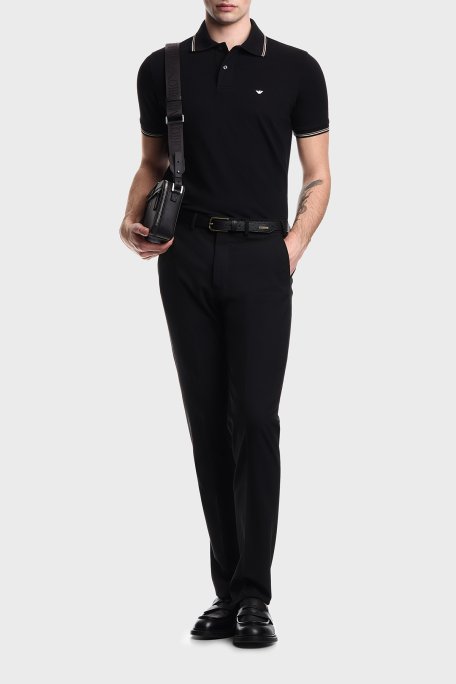 Emporio Armani Pamuklu Regular Fit Logolu Düğmeli Erkek Polo EM004606 AF23090 UC001 SİYAH - Emporio Armani (1)
