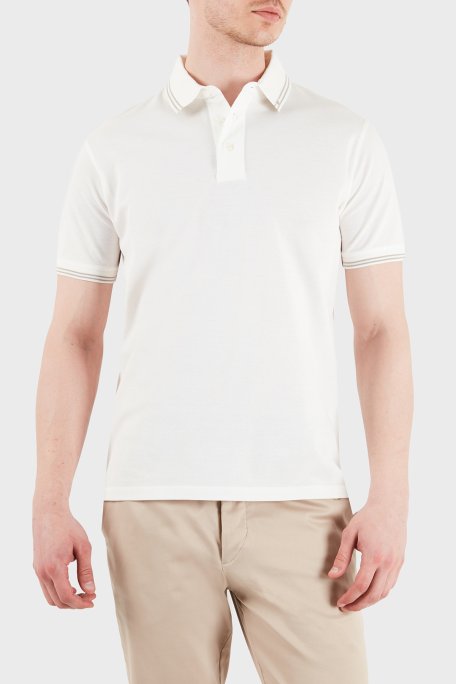Emporio Armani Pamuklu Regular Fit Logolu Erkek Polo EM005842 AF12955 U0003 BEYAZ - Emporio Armani