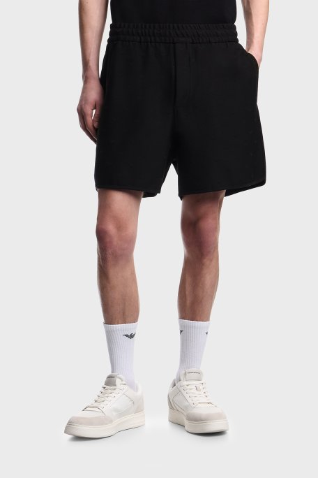 Emporio Armani Pamuklu Regular Fit Logolu Normal Bel Erkek Short EM004865 AF13700 FC322 SİYAH - Emporio Armani