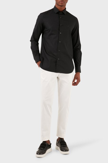 Emporio Armani Pamuklu Regular Fit Poplin Erkek Gömlek 3D1C86 1K2NZ 0999 SİYAH - Emporio Armani (1)