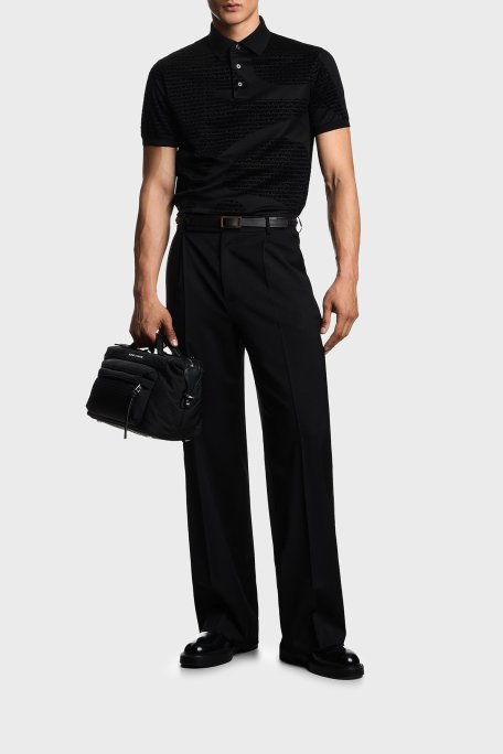 Emporio Armani Pamuklu Regular Fit Tamamı Logolu Düğmeli Erkek Polo Yaka T Shirt EM002971 AF10017 FC242 SİYAH - Emporio Armani (1)