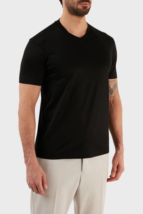 Emporio Armani Pamuklu Regular Fit V Yaka Erkek T Shirt 8N1TE7 1JUVZ 0999 SİYAH - Emporio Armani (1)