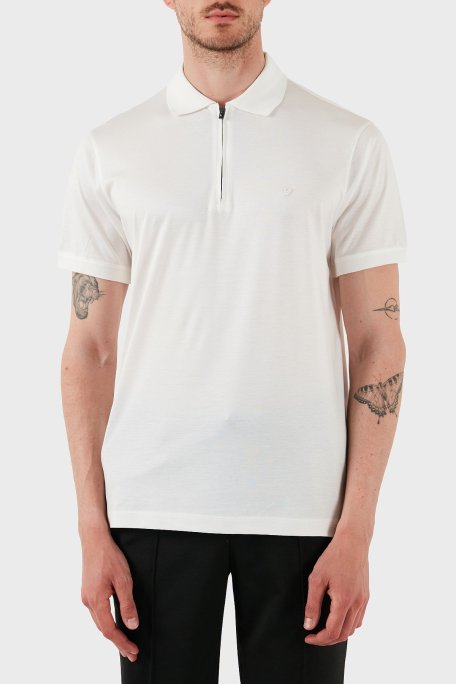 Emporio Armani Pamuklu Regular Fit Yarım Fermuarlı Erkek Polo Yaka T Shirt EM001082 AF10017 U0003 BEYAZ - Emporio Armani