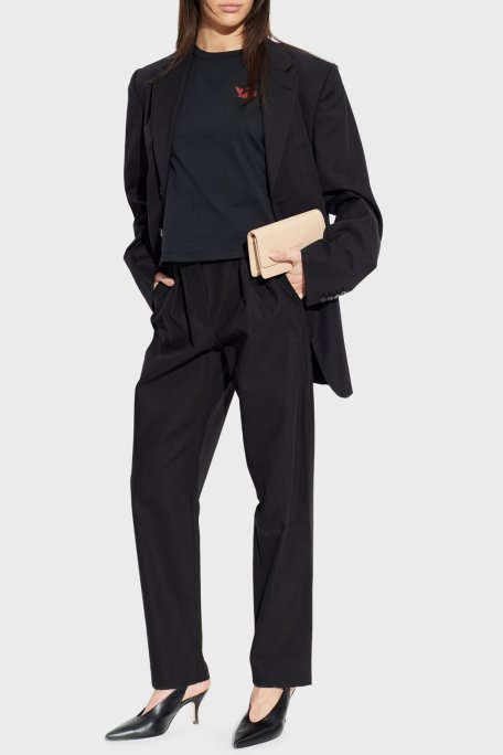 Emporio Armani Pamuklu Relaxed Fit Bisiklet Yaka Bayan T Shirt EW004385 AF12597 UC001 SİYAH - Emporio Armani (1)