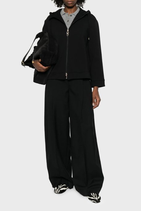 Emporio Armani Pamuklu Relaxed Fit Kapüşonlu Fermuarlı Kadın Sweat EW004213 AF10002 UC001 SİYAH - Emporio Armani (1)