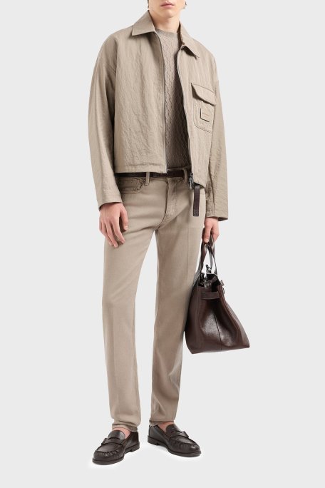 Emporio Armani Pamuklu Skinny Fit Düşük Bel Düz Paça Jeans Erkek Kot Pantolon EM000668 AF12631 U6167 BEJ - Emporio Armani (1)